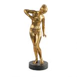 Gilt bronze sculpture Italy, early 20th century 54x16 cm.