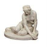 White marble sculpture 19th century 62x70x60 cm.