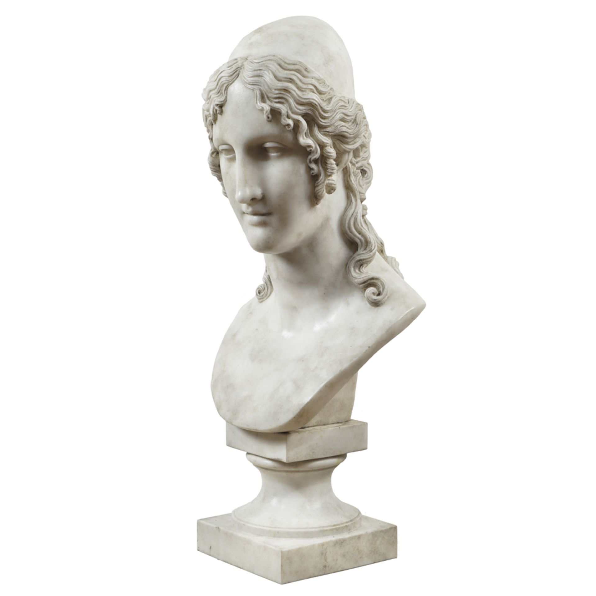 White marble sculpture 20th century 81x37x30 cm. - Image 2 of 3