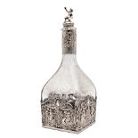 Silver and crystal bottle Germany, late 19th century h. 25 cm.