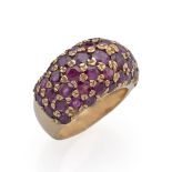 18kt rose gold and rubies BombÃ© ring