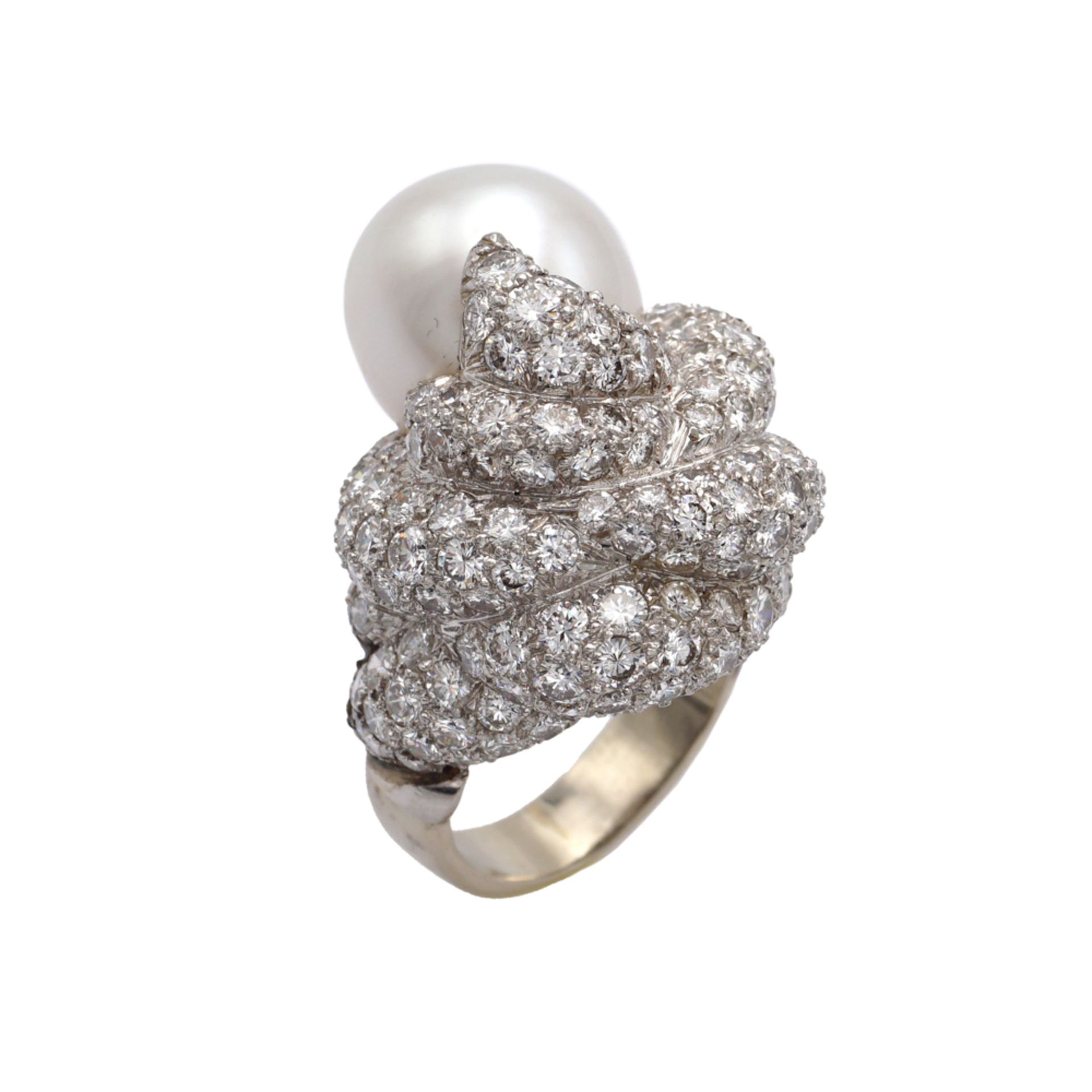 18kt white gold with South Sea pearl and diamonds Cocktail ring - Image 2 of 2