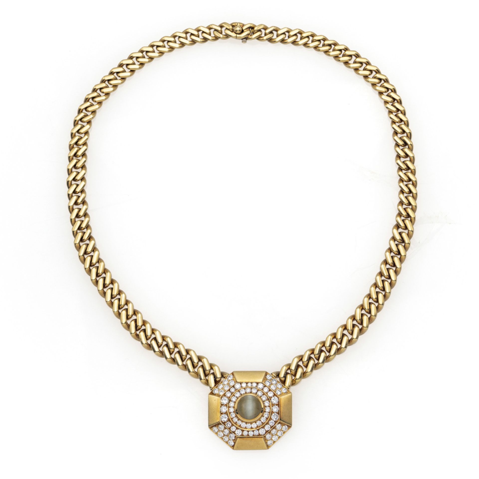 Bulgari, 18kt yellow gold groumette link necklace