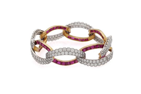 Cartier Paris, important bracelet with diamonds and rubies - Bild 3 aus 5