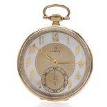 Omega, 18kt yellow gold pocket watch