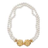 Two strands of cultured pearl necklace