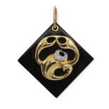 18kt two-color gold and diamonds Scorpio pendant