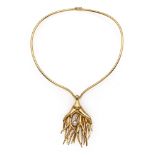 M. A. Macaigne, 18kt yellow gold sculpture necklace