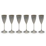 Set of silver and gilded silver flutes (6)