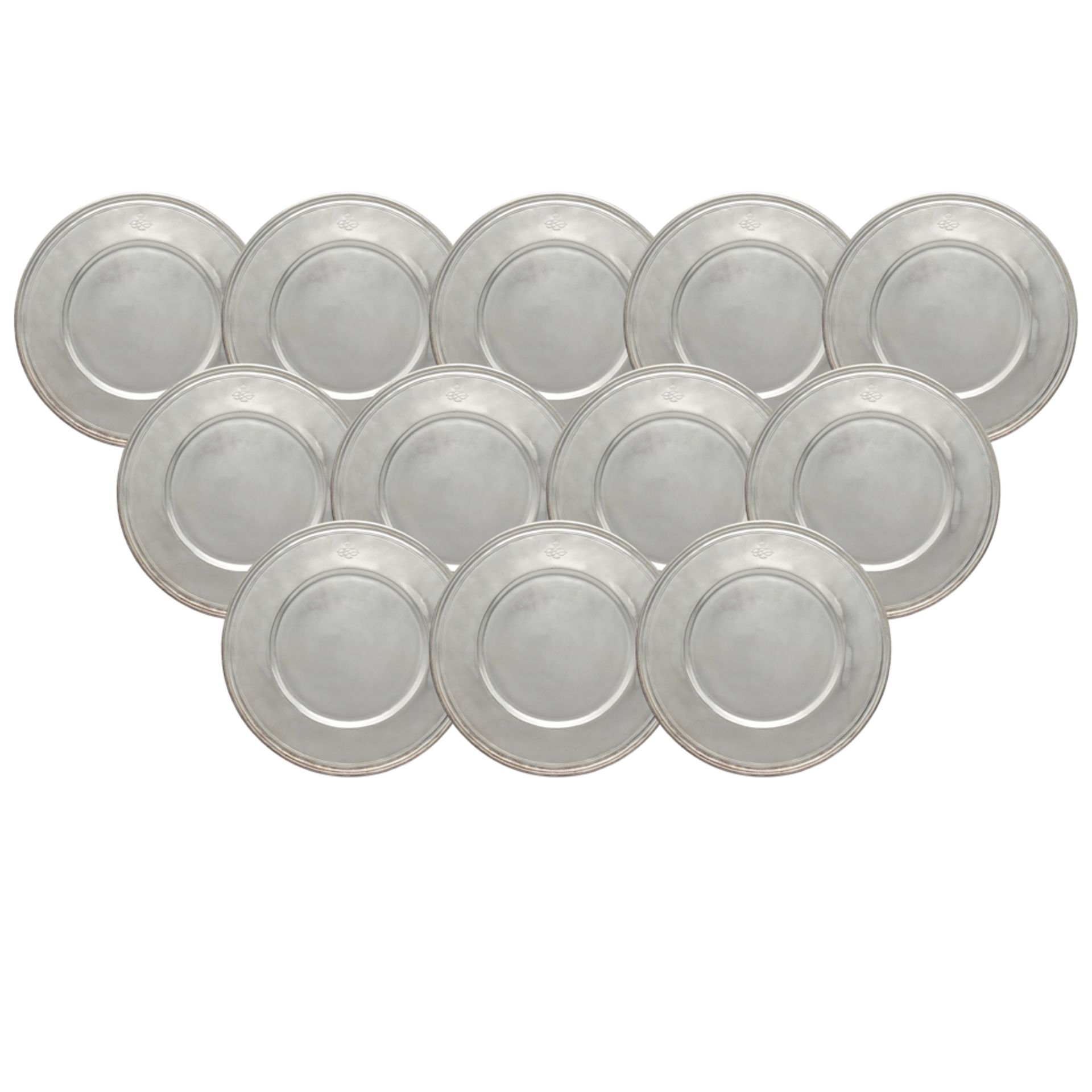 Set of silver metal placemats (12)