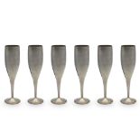 Set of silver flutes (6)