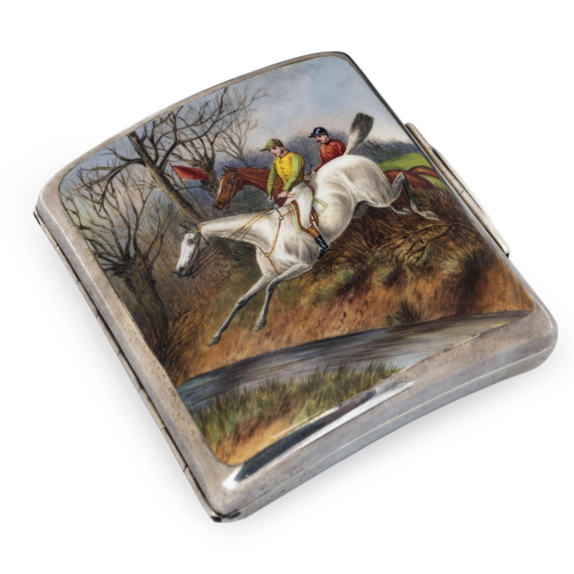 Silver and polychrome enamel snuff box