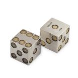 Bulgari, pair of silver and gilded silver dice