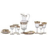 Saint-Luois, set of glasses in transparent and golden crystal (51)