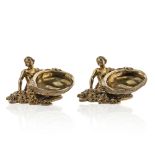 Pair of gilded silver salt cellars