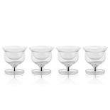 Set of clear glass caviar cups (4)