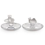 Lalique, pair of ashtrays
