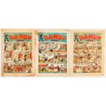 Dandy (1939) 80, 81, 91. No 80: Brittle page edges with back cover extensive tape repair and