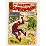Amazing Spider-Man 5 (1963). Cents copy. 1¼ ins narrow piece out of lower cover margin, dark tanning