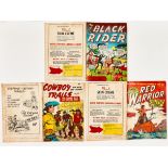 Bell Publishing of Canada (early 1950s). Black Rider 13, Cowboy Tails 33, Red Warrior 31. All with