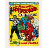 Amazing Spider-Man 129 (1974). Cents copy. Lower front cover damage, piece torn away [vg]. No