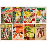 Charlton + (1950s-70s). Gunmaster 5, Haunted 15, Love Diary 5, Unusual Tales 25, Classics