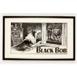 Black Bob original artwork drawn by Jack Prout for The Dandy (early 1950s). Indian ink on card,