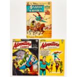 Action 184 (1953) [gd], Adventure 148 (1950) detached cover, rusty staples with rust migration,
