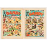 Dandy (1939) No 65, 78. Bright covers, cream/light tan pages, some wear to page overhang edges [vg+]