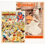 Mickey Mouse VE Day Victory Number (June 2 1945) with Everybody's Weekly (June 10 1950) showing