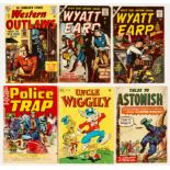 Atlas Westerns + (1956-57): Western Outlaws 17 [vg], Wyatt Earp 9 (vg], 13 [vg], Police Trap 2 (