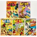 Batman (1956-61) 103 [gd], 135 [gd], 143 [vg], 144 [fn]. With Brave and The Bold 64 (1966) [vg+] (