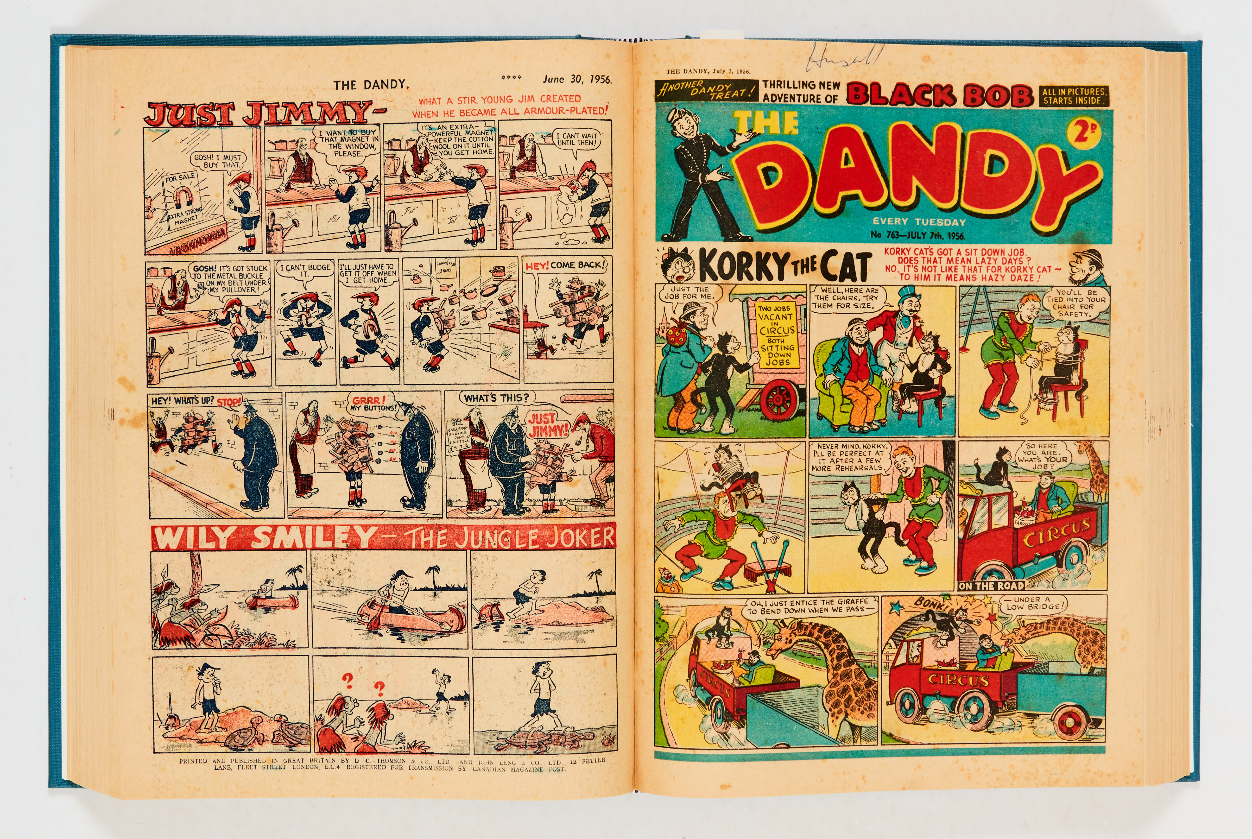 Dandy (1956) 737-788. Complete year in bound volume. Korky, Desperate Dan, 1st Black Bob picture - Image 3 of 4