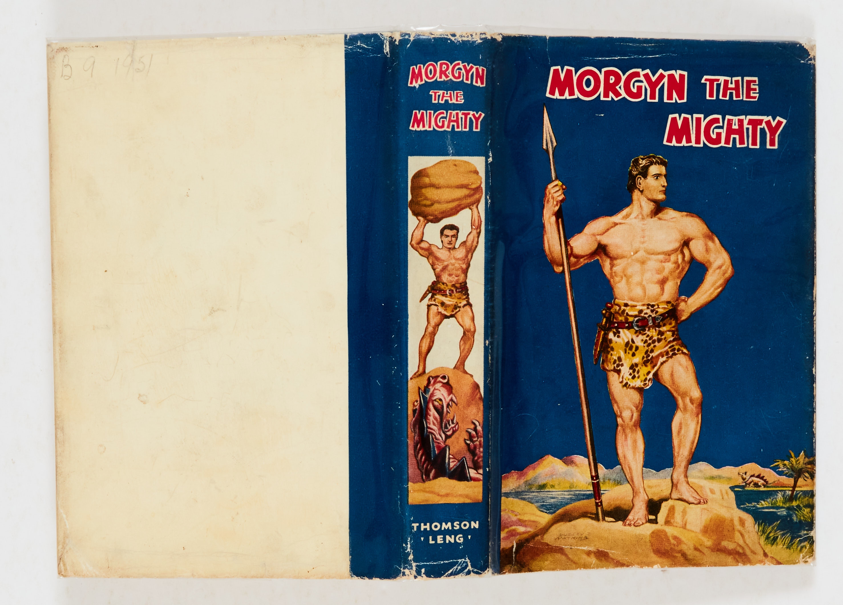 Morgyn The Mighty book (1951), Thomson Leng, with 14 illustrations and colour dj by Dudley