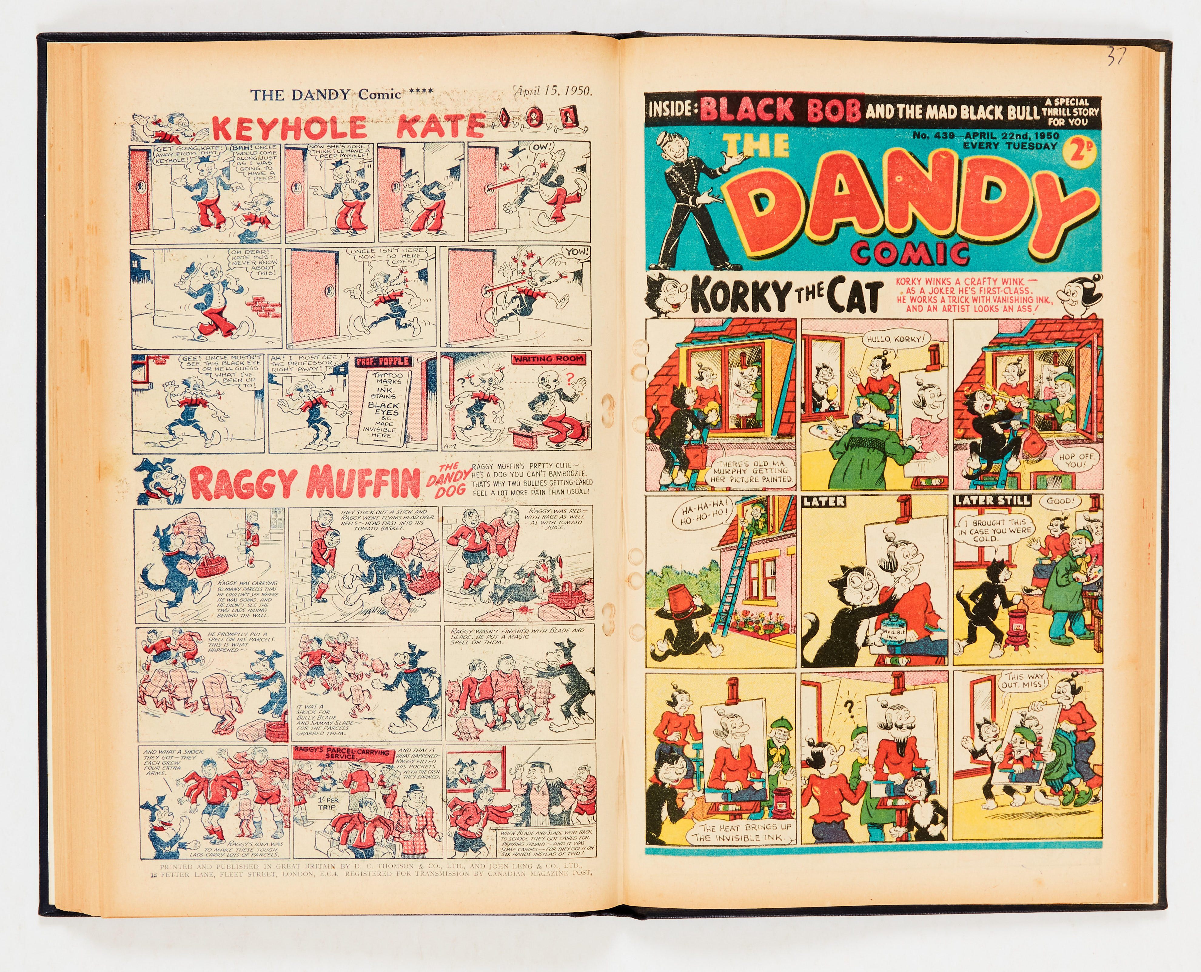 Dandy (1950) 424-444. Jan-May in bound volume. With Desperate Dan and Jammy Jimmy - Image 3 of 3