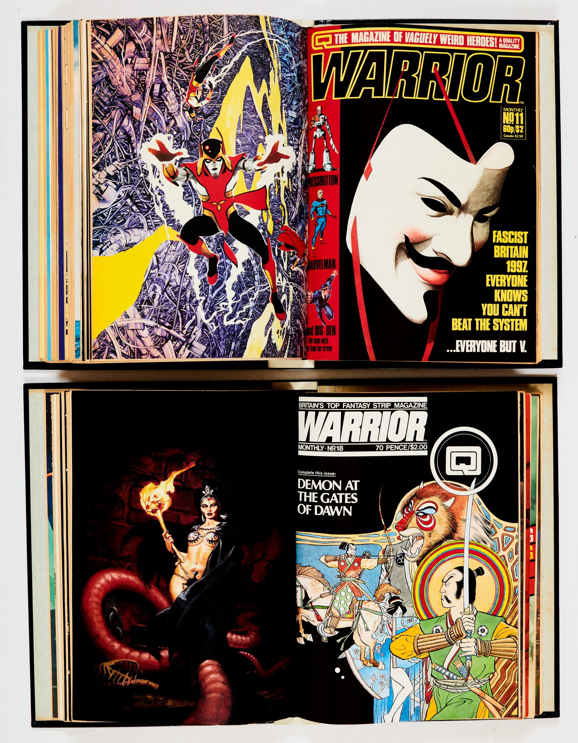 Warrior (1982-84) 1-22 in two Warrior official binders, comics retrievable and untrimmed. The