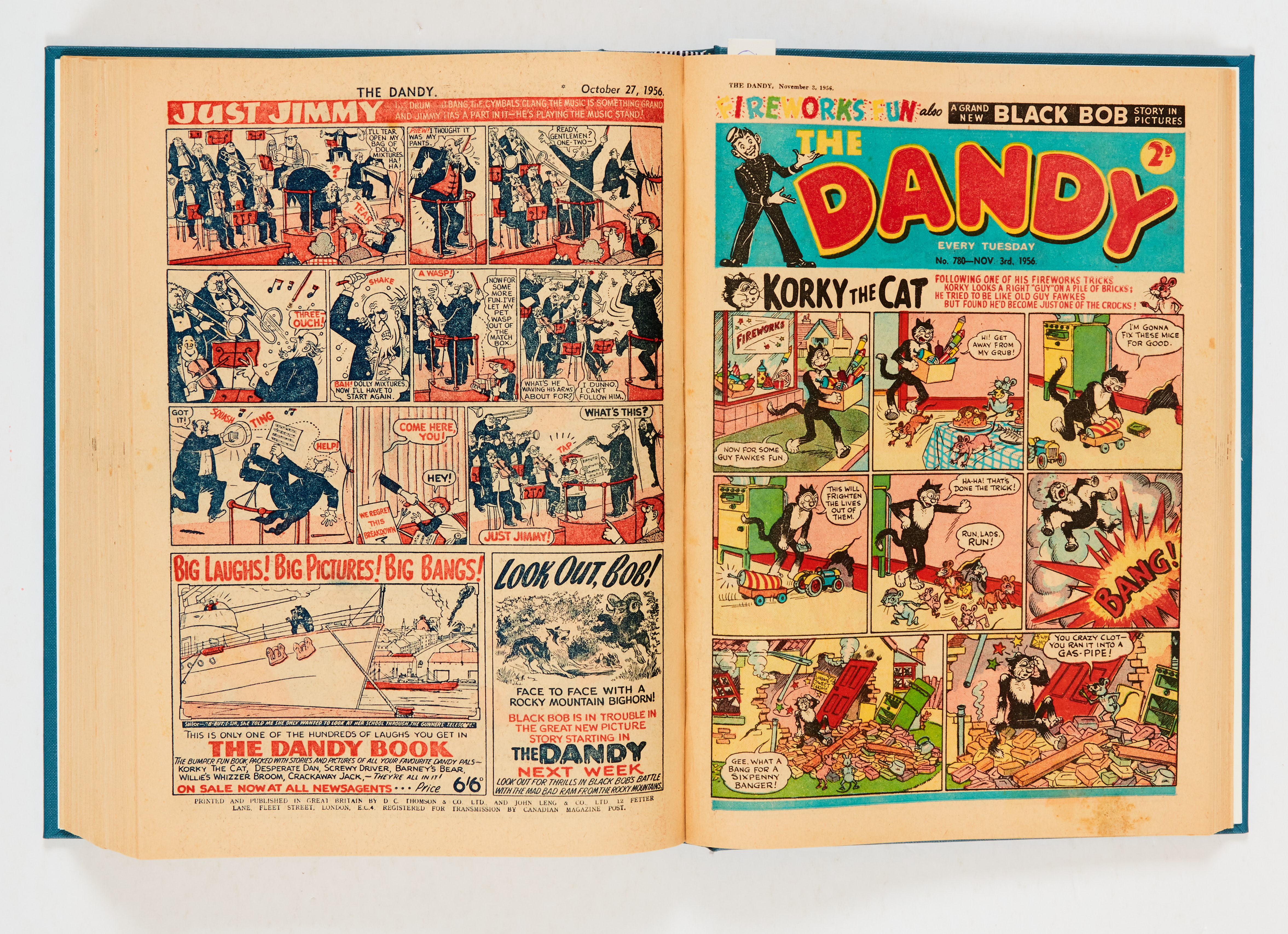 Dandy (1956) 737-788. Complete year in bound volume. Korky, Desperate Dan, 1st Black Bob picture - Image 2 of 4