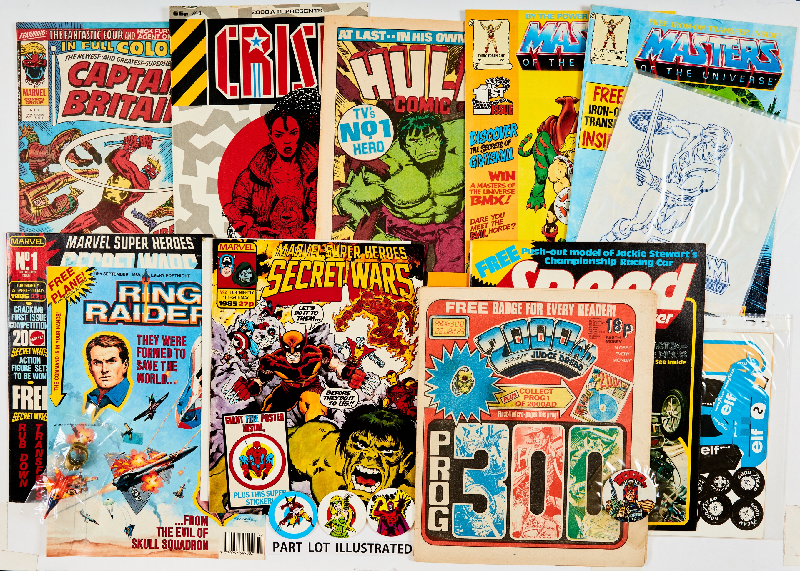 Marvel Super-Heroes 1st issues+ (1970s-80s). Captain Britain 1, Crisis 1, Hulk 1 (1979), Masters