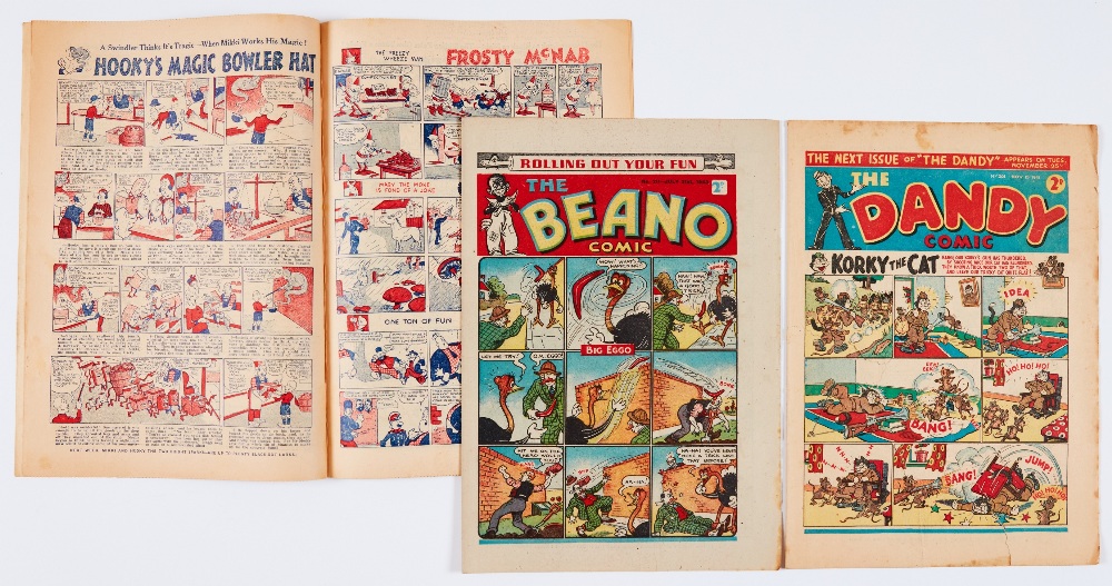 Beano No 66 (1939) missing pg 11/12 [fr]. With Beano 211 (1943) propaganda war issue [fn] and - Image 2 of 2