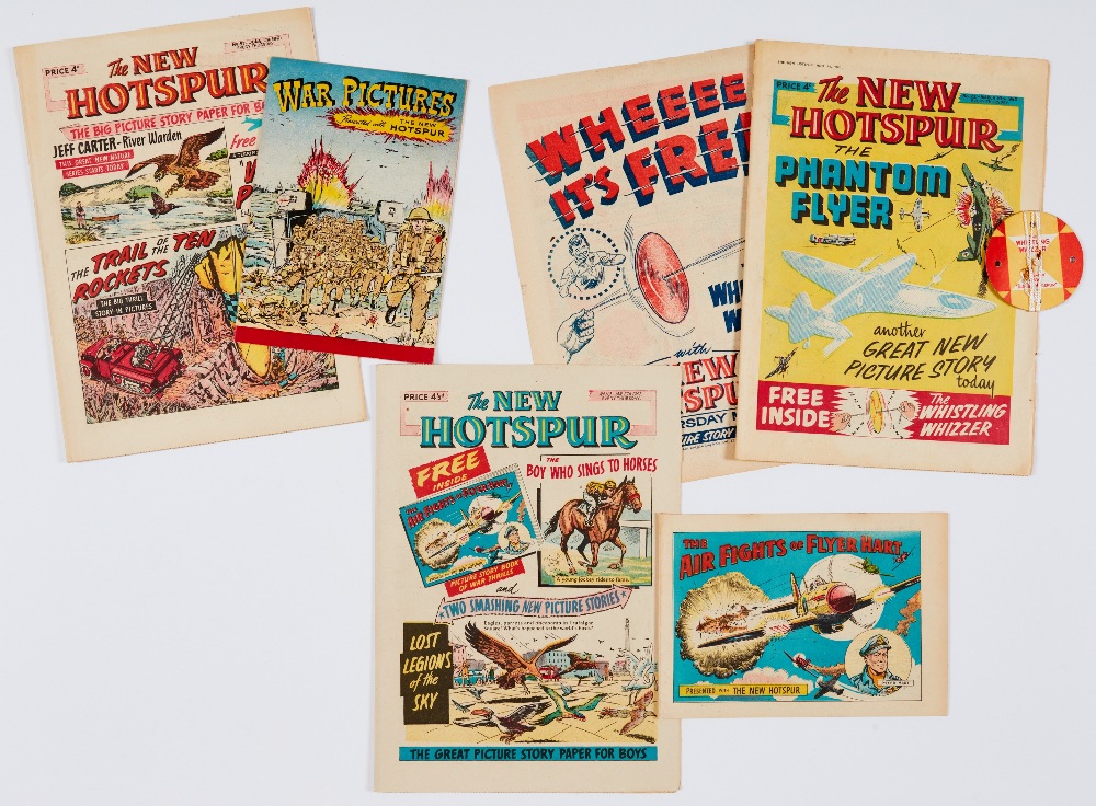 New Hotspur (1960-62) 22 wfg Whistling Whizzer and 4 pg Flyer, 87 wfg Book of War Pictures, 119