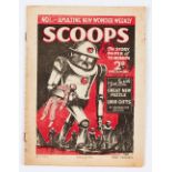 Scoops No 1 (1934) 'The UK's first Science Fiction Weekly'. Bright cover, medium spine wear, rusty