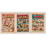Beano No 66 (1939) missing pg 11/12 [fr]. With Beano 211 (1943) propaganda war issue [fn] and