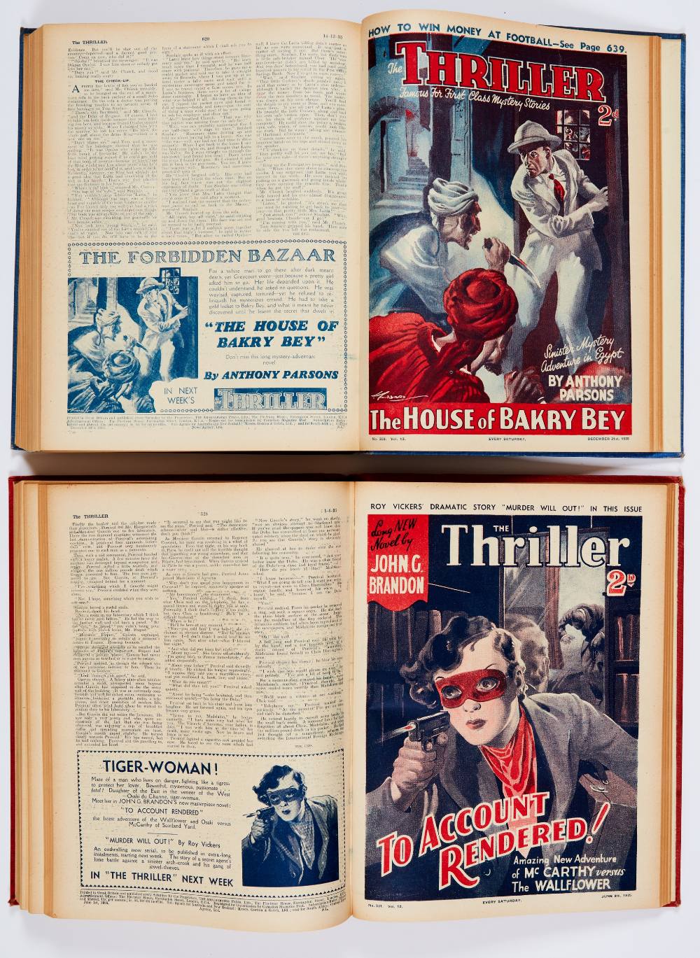 The Thriller (1935) 309-360. Complete year in two bound volumes. Publisher's file copies of Philomel - Image 3 of 3