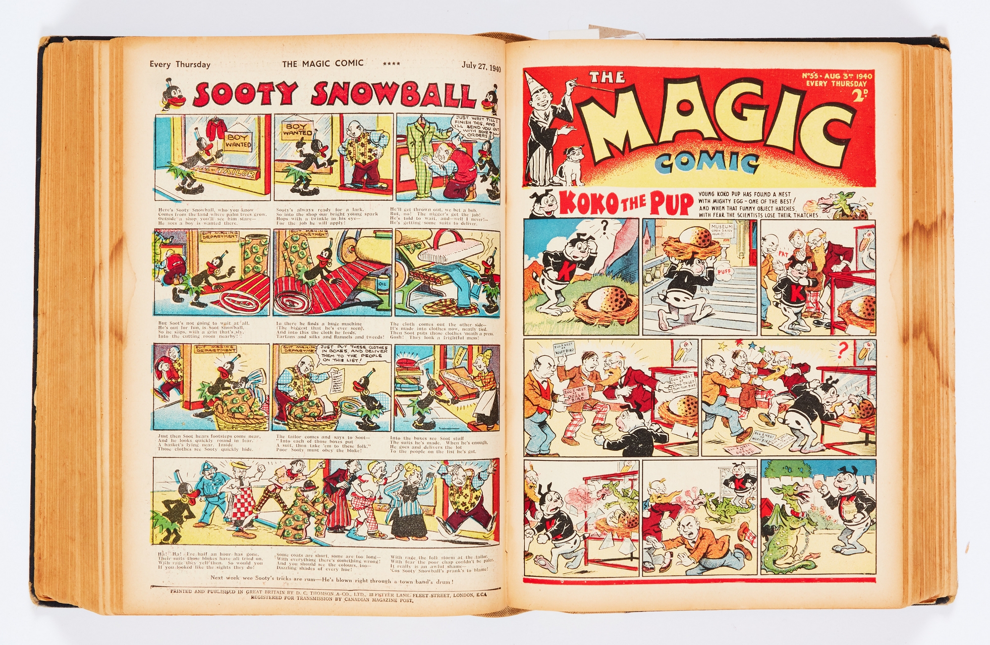 Magic Comic (1940-41) 25-80 (final issue). In bound volume. Propaganda war issues. E. H. Banger's - Image 6 of 9