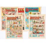 Beezer Xmas issues plus (1958-64). No 154 Xmas 1958, No 324, No 363 Xmas 1962, No 415 Xmas 1963 [vg]