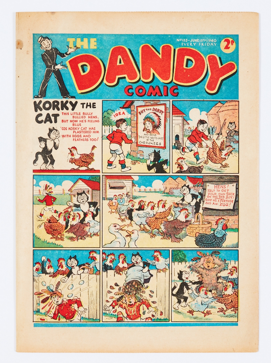 Dandy 133 (Jun 15 1940). Addie and Hermy plough the field to get 'all der meat you want', but it’s a