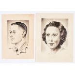 Frank Bellamy (1940s). Two original charcoal sketches, both signed in capitals 'Frank A Bellamy'