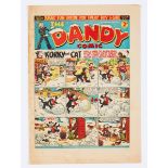 Dandy 230 (1942) Xmas Fun Number. Bright cover colours with margin foxing spots [vg]