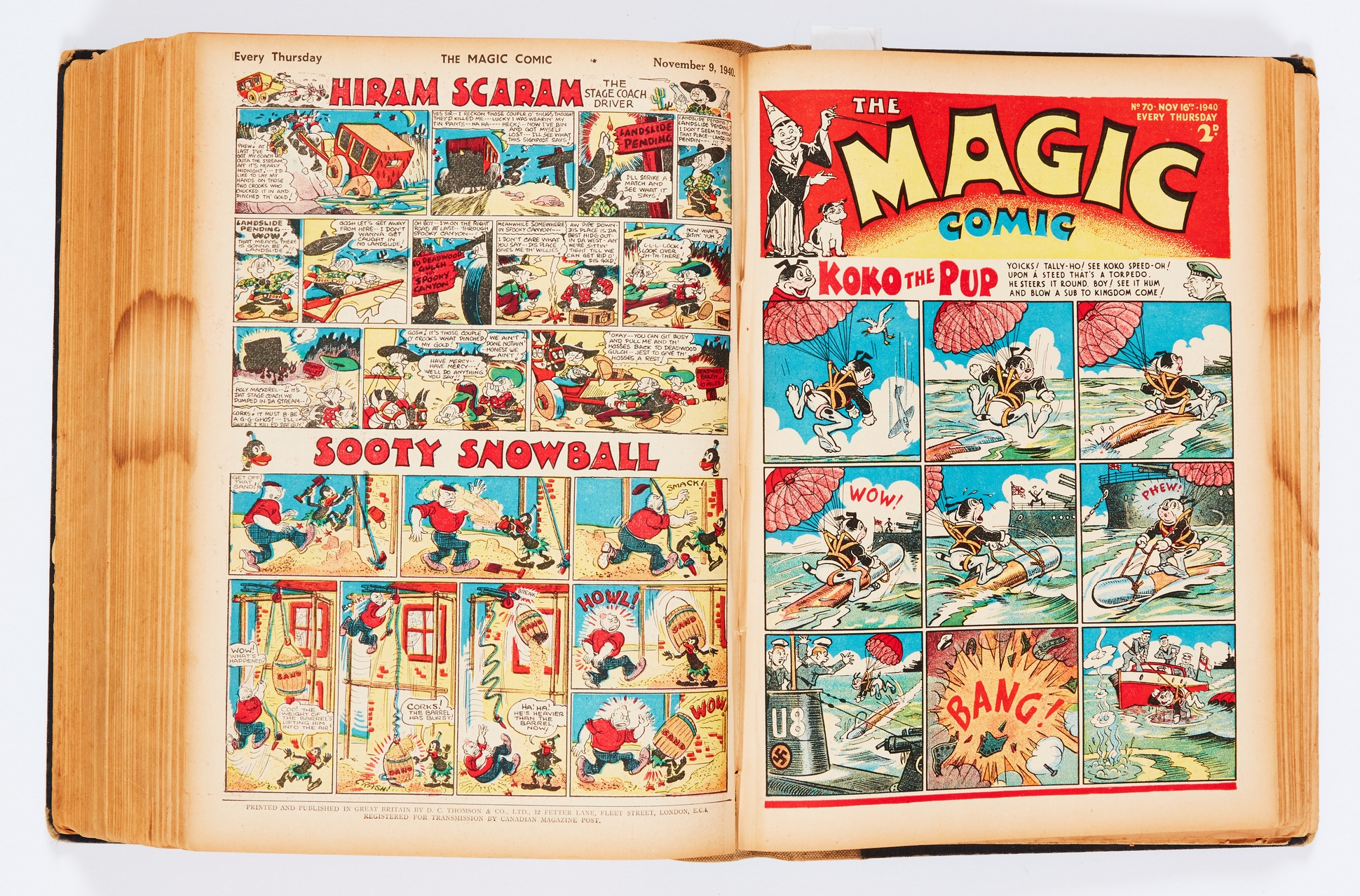 Magic Comic (1940-41) 25-80 (final issue). In bound volume. Propaganda war issues. E. H. Banger's - Image 7 of 9