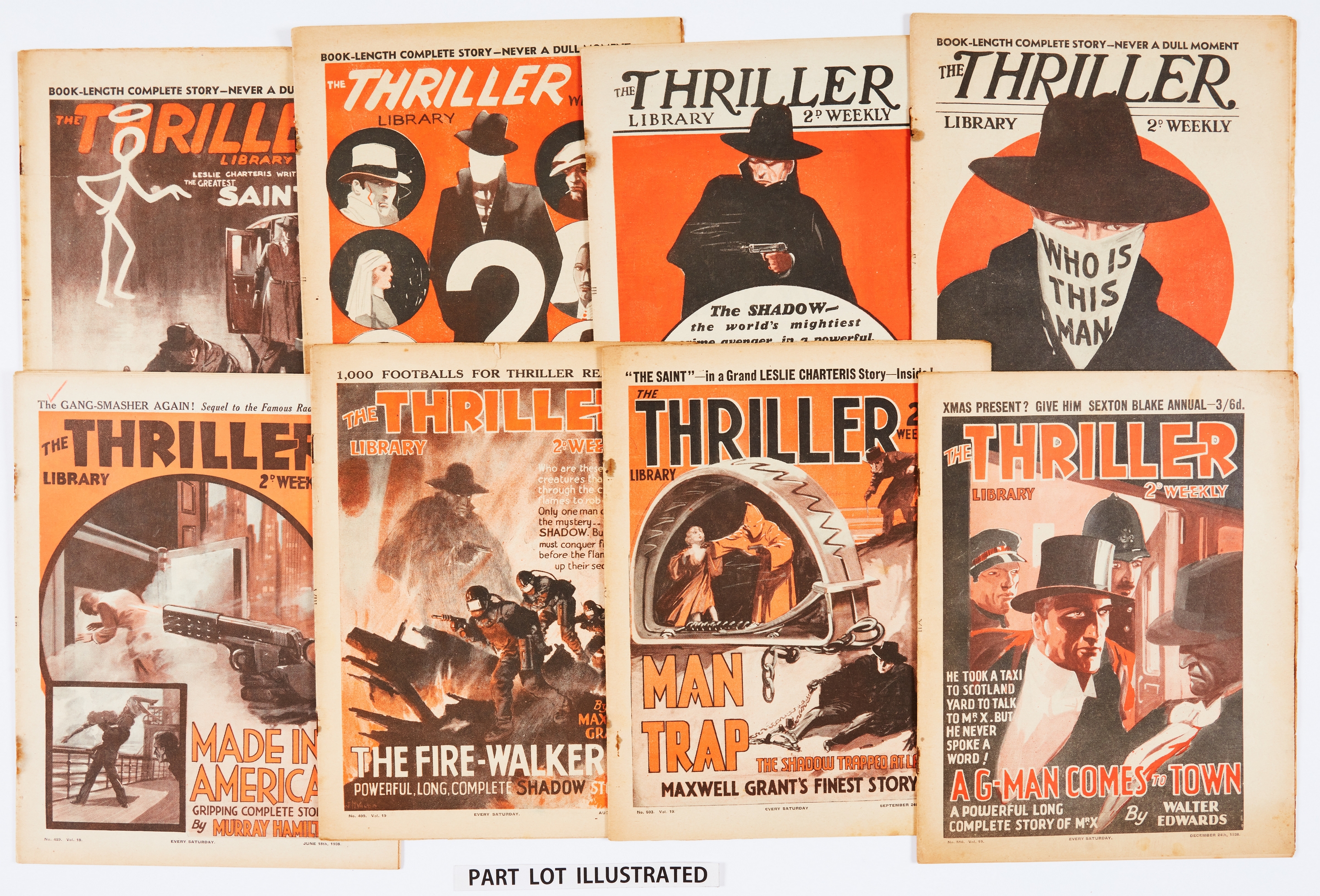 The Thriller (1938) 465-516. Near complete year missing No 512. Featuring The Saint 5 episode